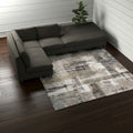 12' X 15' Gray Taupe And Ivory Abstract Distressed Area Rug