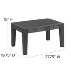 Flash Furniture Seneca Dark Gray Faux Rattan Coffee Table