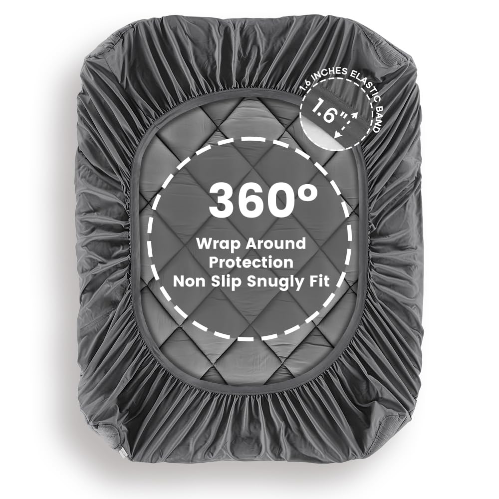 Sleep Zone Extra Thick Queen Mattress Topper For Back Pain, Plush Breathable Thick Mattress Pad Cover, Down Alternative Soft Bed Topper With Elastic Fitted Deep Pocket