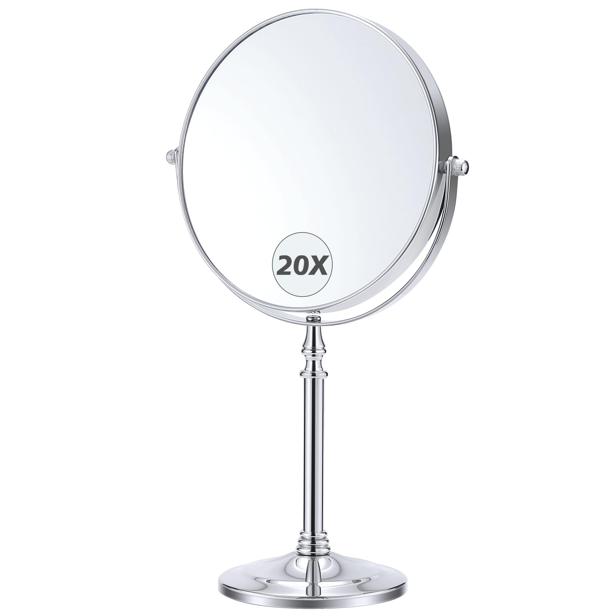 MIYADIVA Magnifying Mirror 20x, Double Sided 1X & 20X Magnifying Mirror on Stand, Large Tabletop Magnified Vanity Mirror, Magnif