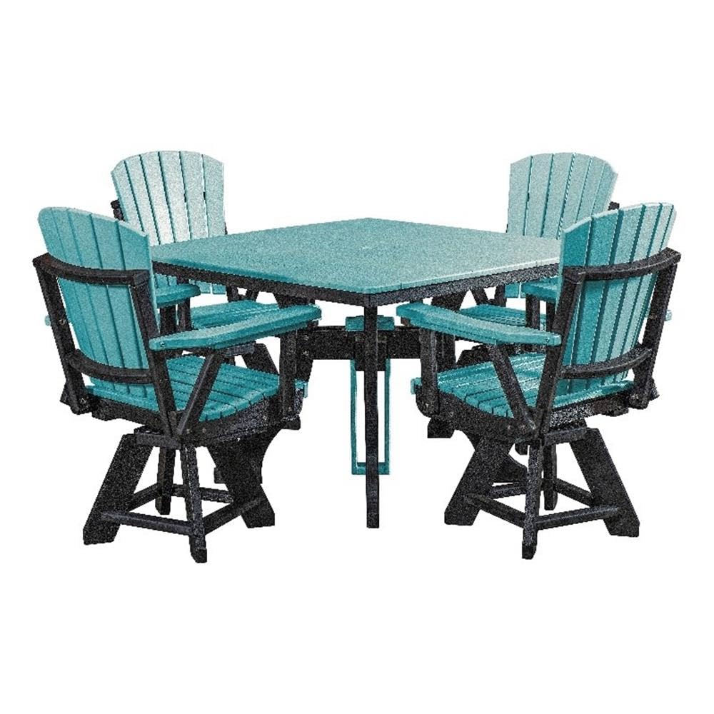 American Furniture Classics Square Set, Dining Height, Aruba Blue And Black