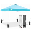 EAGLE PEAK Pop Up Canopy Tent with Wheeled Carry Bag, 8 Stakes, 4 Ropes, 4 Weight Bags, Easy Set Up Tent Canopy, 10x10 ft, 100sq