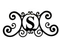 Bookishbunny Monogram Initial Letter A-Z Wrought Iron Metal Scrolled Door Wall Decoration Plaque Art, 24 x 11 inch 2mm Thick (S)