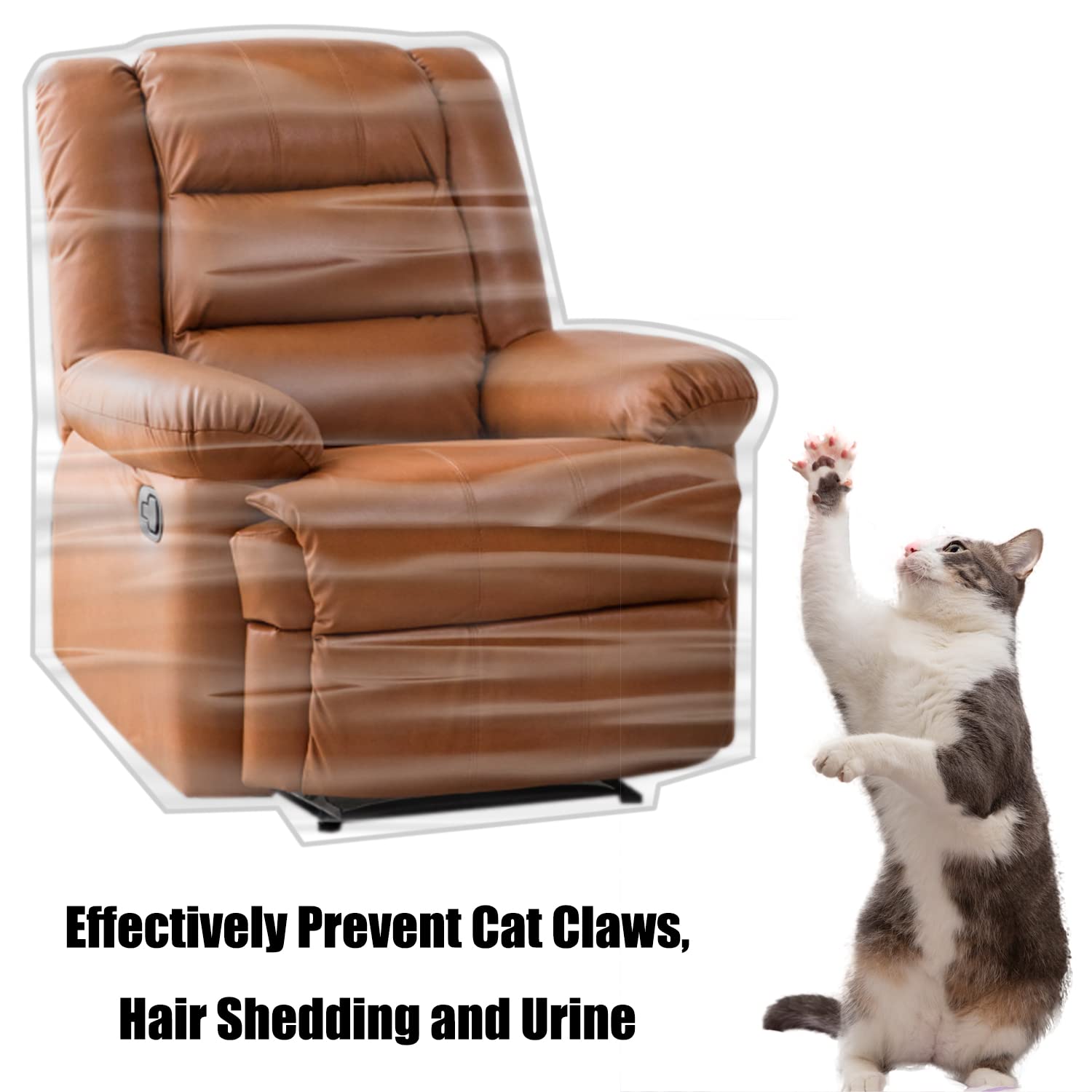 Imperius Clear Thick Heavy Duty Water Resistant Armchair/Recliner Cover,Waterproof Plastic Shield Covers For Armchair/Recliner