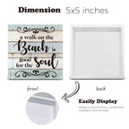 A Walk On The Beach Is Good For The Soul Wooden Box Sign Desk Decor, Beach House Wood Box Sign For Home Shelf Table Decoration 5
