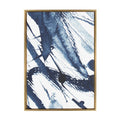 Kate and Laurel Sylvie Indigo Watercolor Abstract Print Framed Canvas Wall Art by Amy Peterson, 23x33 Gold