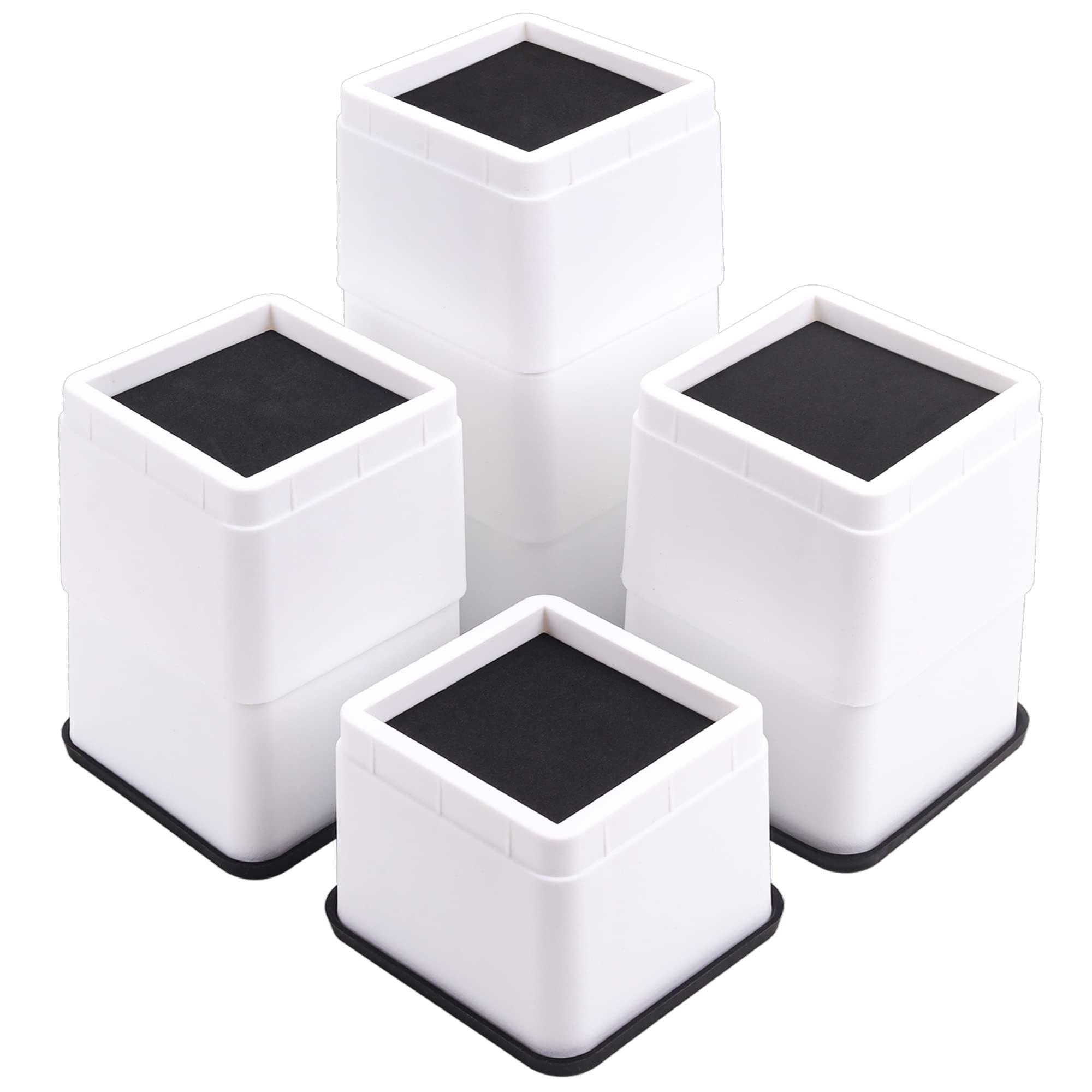 Btsd-Home Bed Risers 3 Or 6 Inch Heavy Duty Stackable Furniture Risers For Sofas Table Couch Chair Bed Raisers 8 Pack White