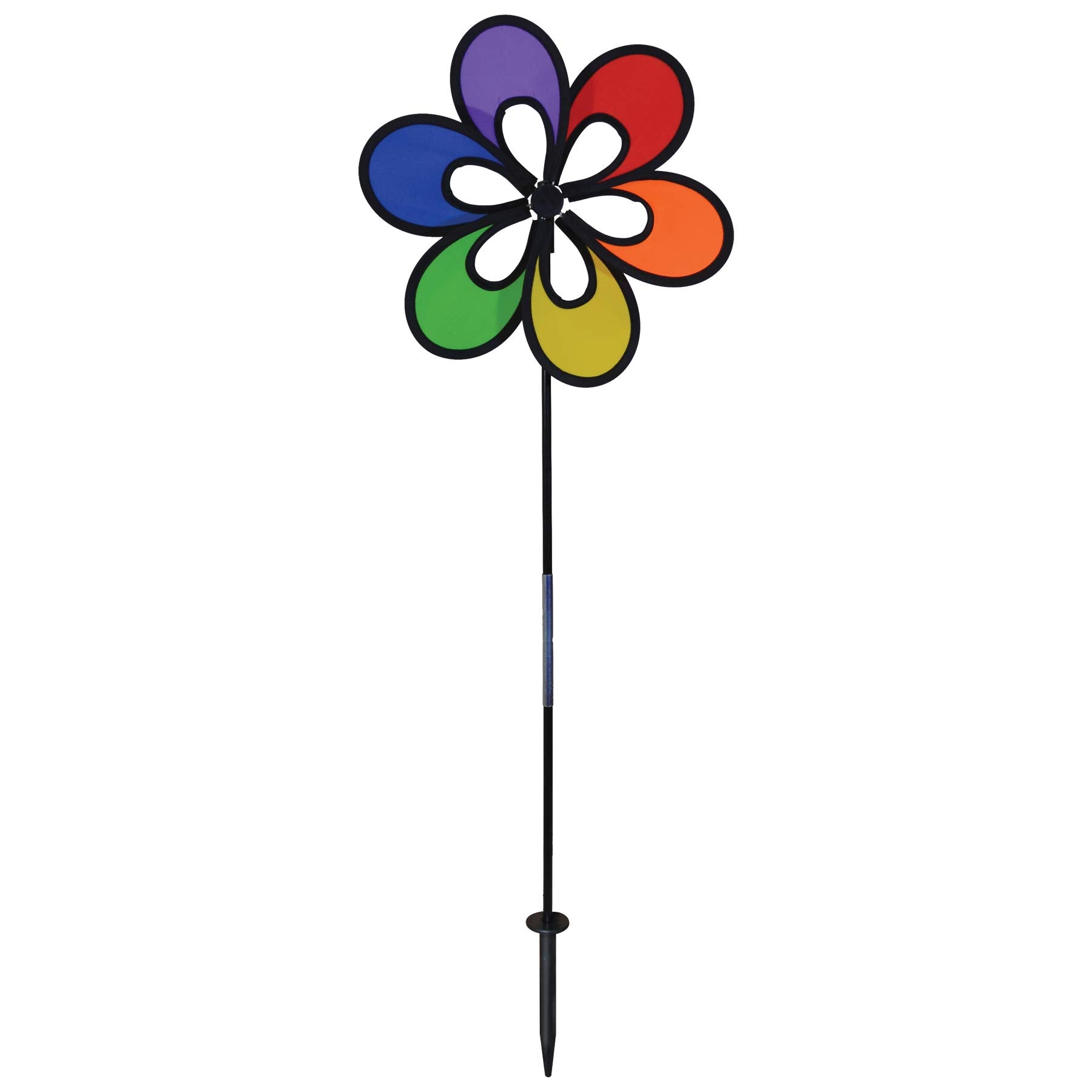 In The Breeze 2684 12 Inch Wind Colorful Spinner For Your Yard And Garden, 12' Rainbow Single Windee Wheelz