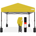 Best Choice Products 8x8ft Pop Up Canopy Tent, Outdoor Shade, 1 Person 1 Minute Set Up, Carry Case, 4 Weight Bags - Yellow