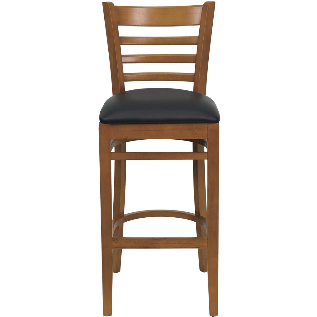 Flash Furniture HERCULES Series Ladder Back Natural Wood Restaurant Barstool