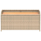 vidaXL Storage Bench Mix Beige 39.4"x19.7"x20.5" - Patio Furniture Cushion, Gardening, Pool Towel Organizer - Poly Rattan, Acacia Wood - Gas Spring Lid, Water-Resistant Bag