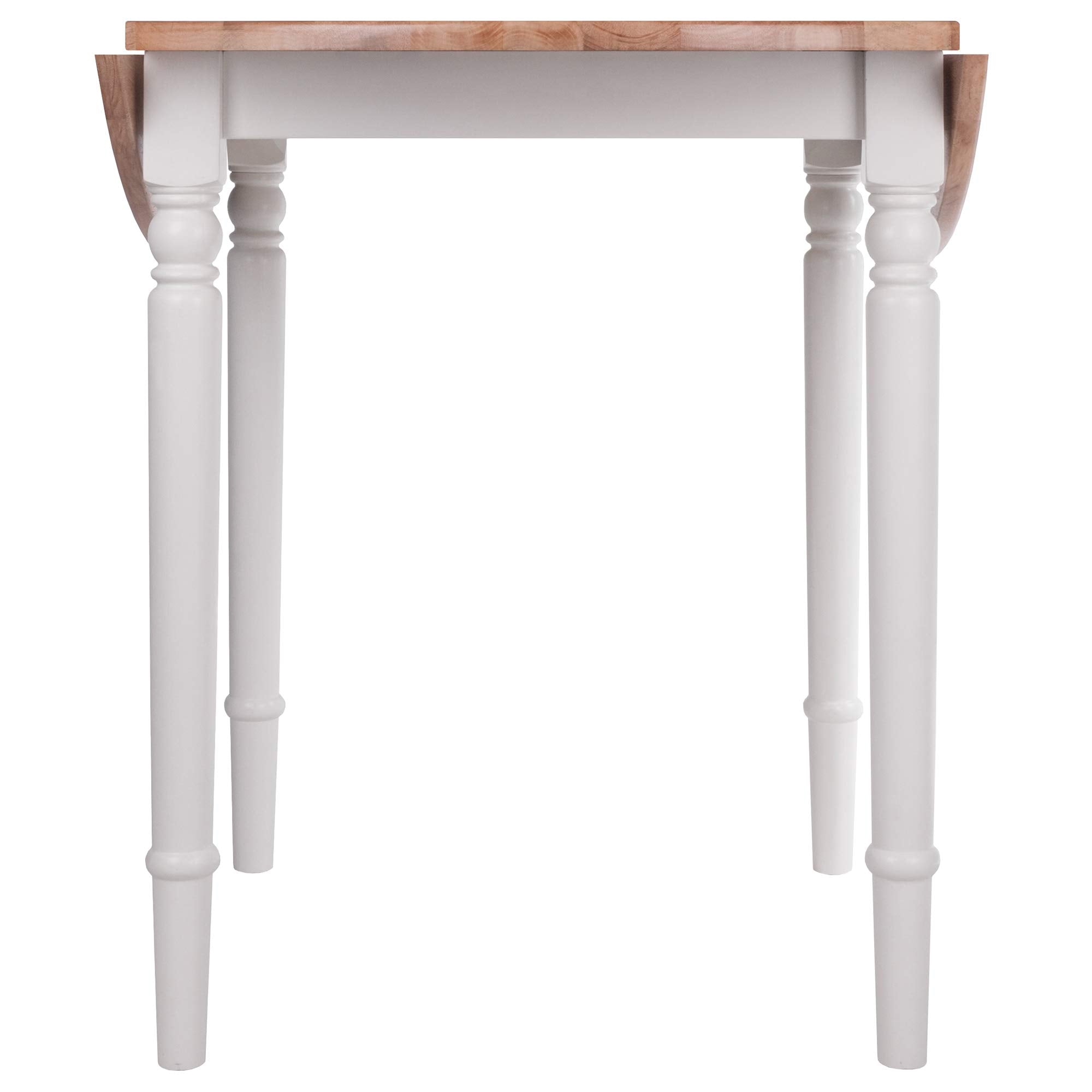 Winsome Wood Sorella Round Drop Leaf Table, Natural & White