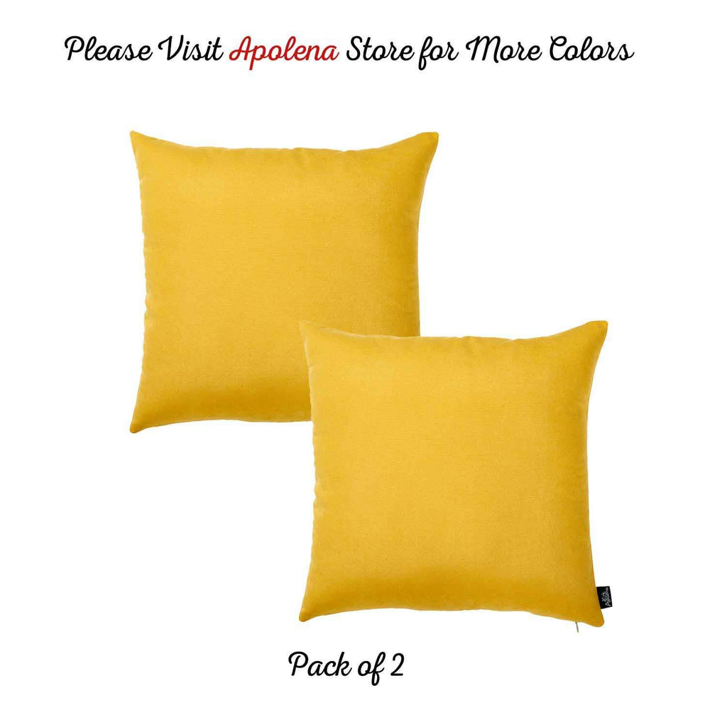 Pillows HomeRoots Polyester 18'x18' Yellow Honey Decorative Throw Cover (2 pcs in Set)