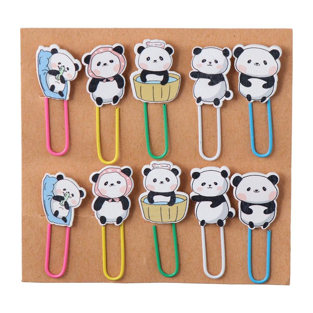 Dohobby 30Pcs Panda Paperclip Bookmarks,3 Set Cute Panda Bookmark Clips,For Organize Home,Office
