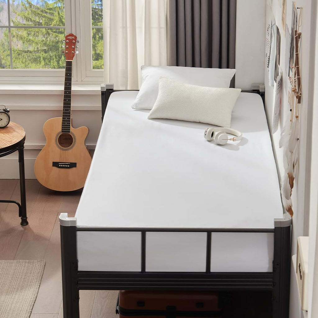 2 Pack Twin Xl Waterproof Mattress Protector Deep Pocket Mattress Cover, Soft Breathable Mattress Pad, Fitted Noiseless Waterproof Bed Cover Stretch To 19'