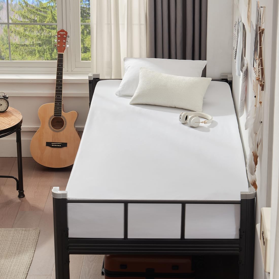 2 Pack Twin Xl Waterproof Mattress Protector Deep Pocket Mattress Cover, Soft Breathable Mattress Pad, Fitted Noiseless Waterproof Bed Cover Stretch To 19'