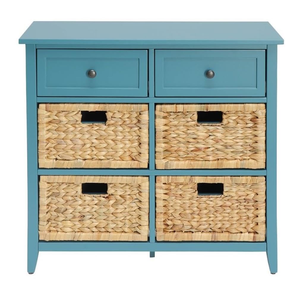 ACME Flavius 6 Drawers Accent Wood Chest in Turquoise Teal