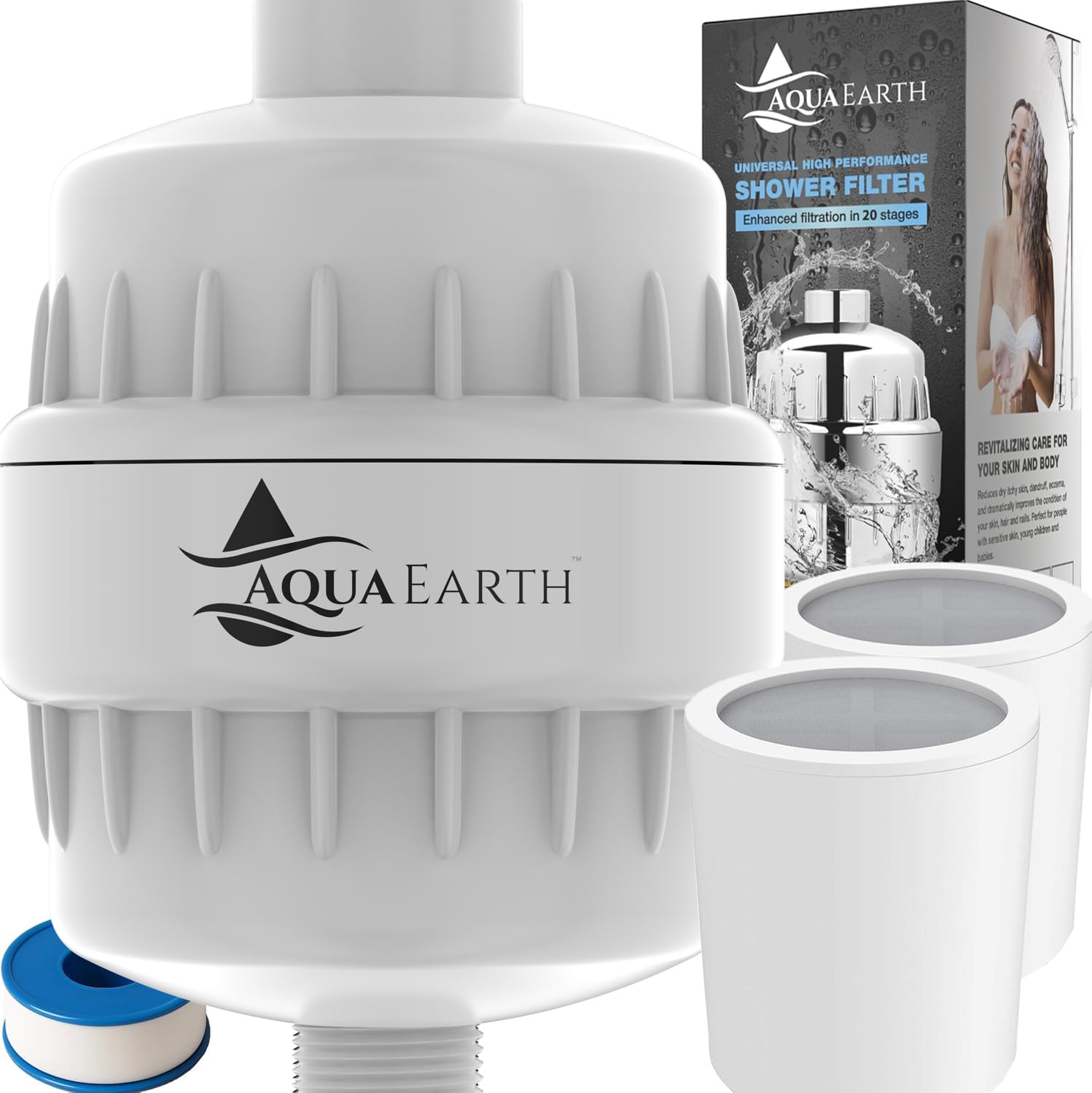 Shower Head Filter For Hard Water 20 Stages to Remove Chlorine Fluoride Water Softener Coconut Shell Activated Carbon Reduces Dr