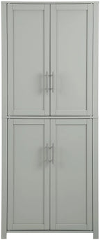 Crosley Furniture Savannah Tall Pantry Storage Cabinet with Shelves, Kitchen, Dining, or Laundry Room, Gray
