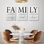 Gubiyu Home Family Wall Decor, Set Of 3 Inspirational Canvas Prints Black And White Framed Canvas Art Paintings Wood Wall Decora