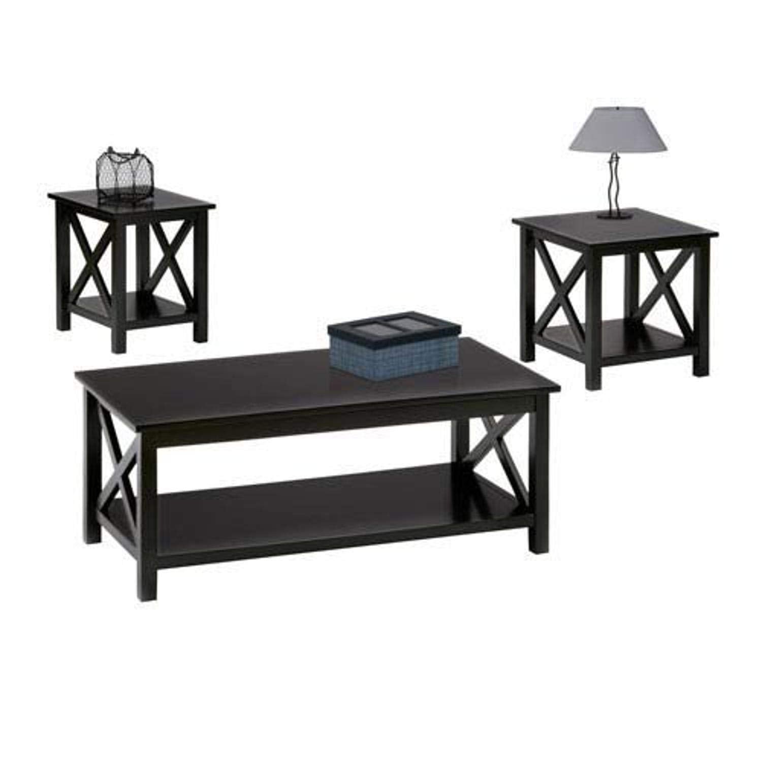Progressive Furniture Seascape Ii 3 Pack - Cocktail Lift-Top Table, End & Chairside Table Black