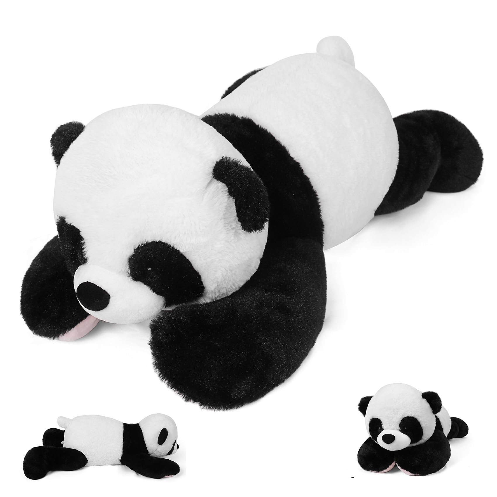 JellyMallow 5 lbs, 27 inches Panda Weighted Stuffed Animals, Cuddly Weighted Panda Plush Pillow Giant Plushie Ideal Gift for Adu