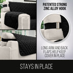 Sofa Shield Patented Chair Slip Cover, Large Cushion Protector, Reversible Stain And Dog Tear Resistant Slipcover, Quilted Microfiber 23” Seat, Washable Covers For Dogs Pets Kids, White