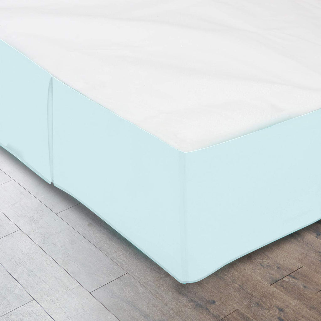 Nestl Light Baby Blue Full Bed Skirt - Full Size Bed Skirt 14 Inch Drop - Brushed Microfiber Bed Skirts - Hotel Quality Pleated Bed Skirt - Shrinkage & Fade Resistant
