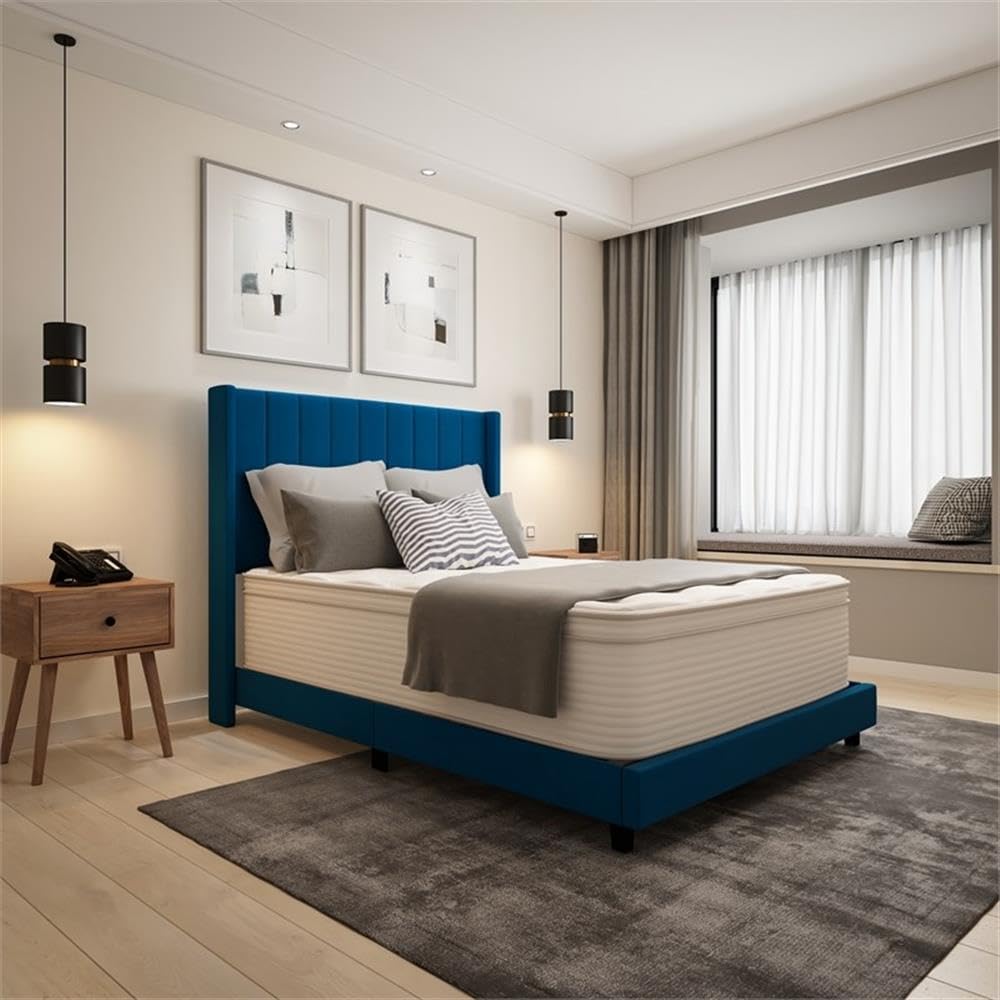 Flash Furniture Vista Hospitality Grade Commercial Mattress in a Box 14 Inch, Premium Memory Foam Hybrid Pocket Spring Mattress, Reinforced Edge Support, Queen, White