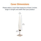 Amazon Basics Outdoor Patio Umbrella Cover, Beige/White, 7' X 23' X 76'