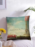 Green Girgit Set Of Two French Holiday Cushion Cover | Two Pcs Cushion Covers | Serina Cotton Fabric | Digital Printed Cushions