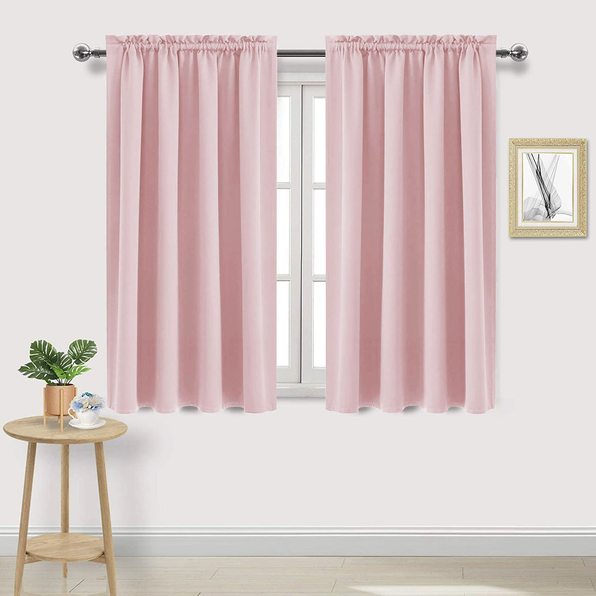 Dwcn Blackout Curtains - Thermal Insulated, Energy Saving & Noise Reducing Bedroom And Living Room Curtains, Blush Pink, W 52X L