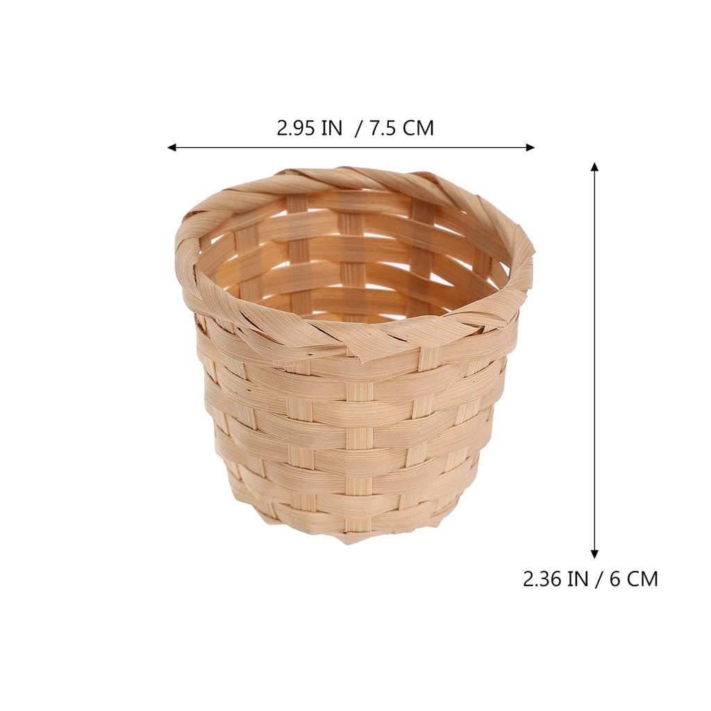Doitool 20Pcs Mini Woven Baskets For Treats And Decor, Mini Woven Baskets Without Handles For Party Favors Crafts Decor (7.5X7.5