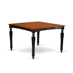 East West Furniture CHEL7-BLK-C Chelsea 7 Piece Counter Height Dining Set Consist of a Square Kitchen Table with Butterfly Leaf and 6 Linen Fabric Upholstered Chairs, 54x54 Inch