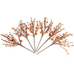JINGHONG 6 Pack 17 Tall Fall Berry Stems - Orange Pumpkin Picks for Vases, Centerpieces, Autumn Harvest & Thanksgiving Decor