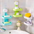 HARIVAR MART Double Layer Soap Box Suction Cup Holder Rack Bathroom Shower Soap Dish Hanging Tray Wall Holder Colour May Vary