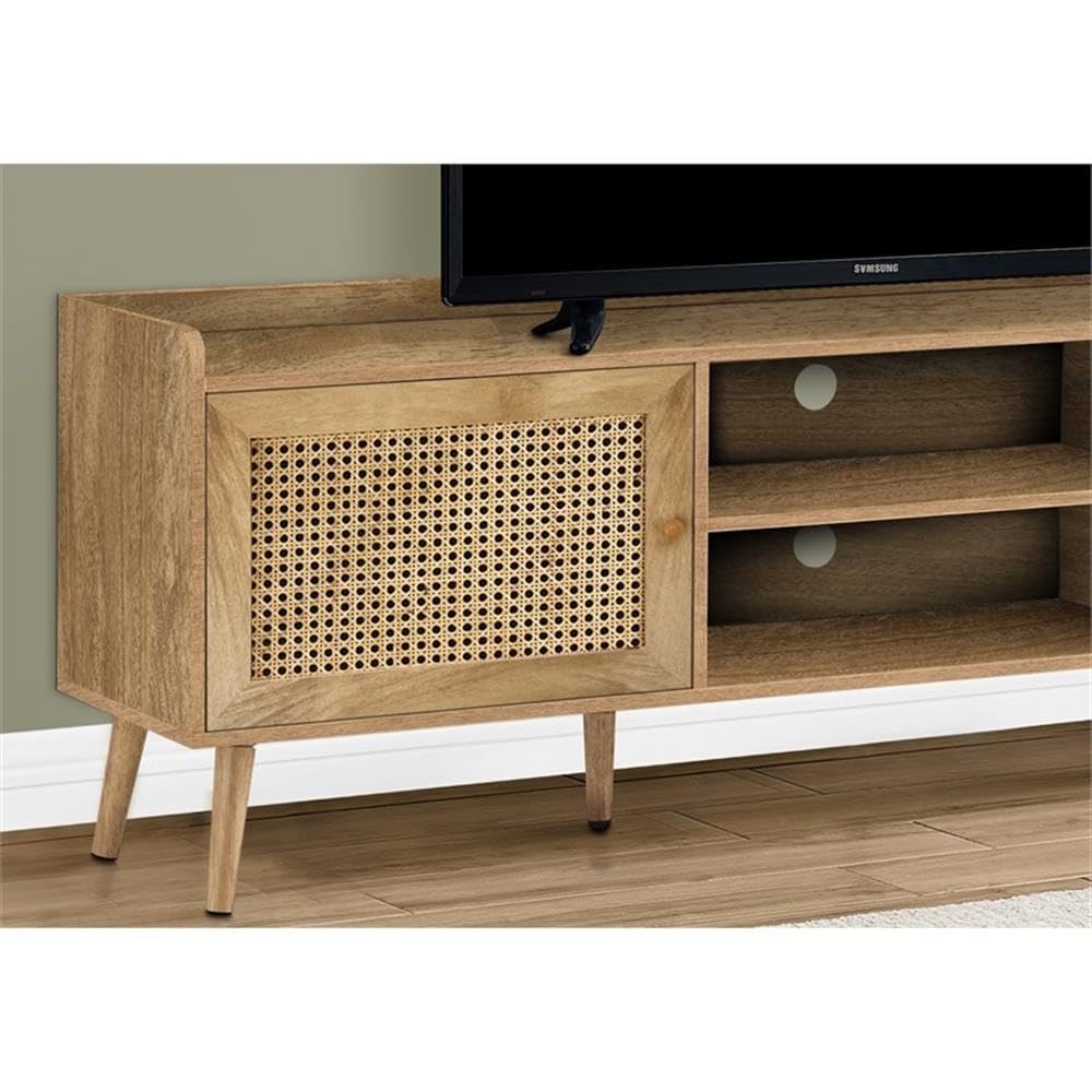 Monarch Specialties I 2723 Tv Stand, 72 Inch, Console, Media Entertainment Center, Storage Cabinet, Living Room, Bedroom, Walnut Laminate, Wood Legs, Transitional