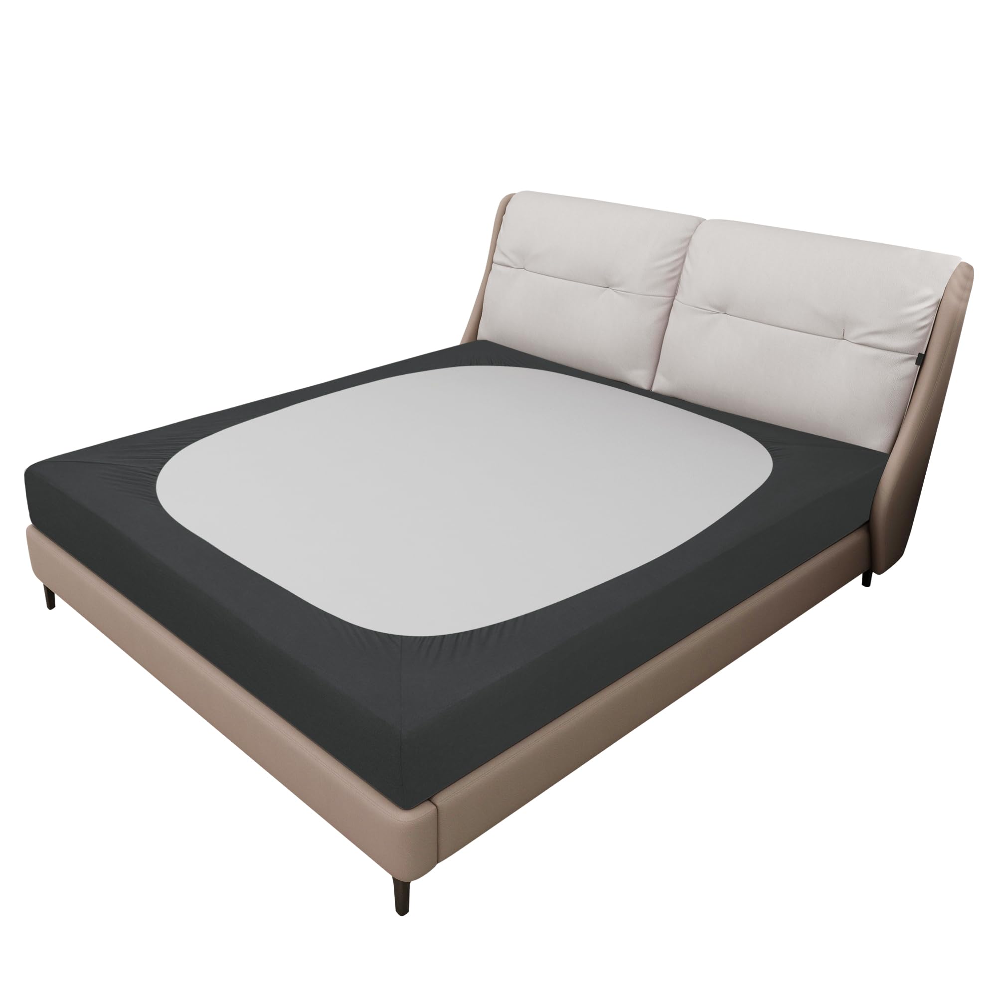 Easy-Going Box Spring Cover Twin Size, 4 Way Stretch Smooth and Elastic Wrap Around Band 4 Sides Bed Skirt, Dark Gray