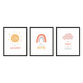 HAUS AND HUES Nursery Posters and Rainbow Wall Decor Set of 3 Rainbow Wall Art for Kids | Wall Art for Nursery Girl | Kids Wall 