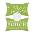 Tajwe Green Outdoor Pillow Covers Waterproof 12X20 Set Of 2 Welcome To Our Porch Stay Awhile Cushion Cases For Patio Furniture S