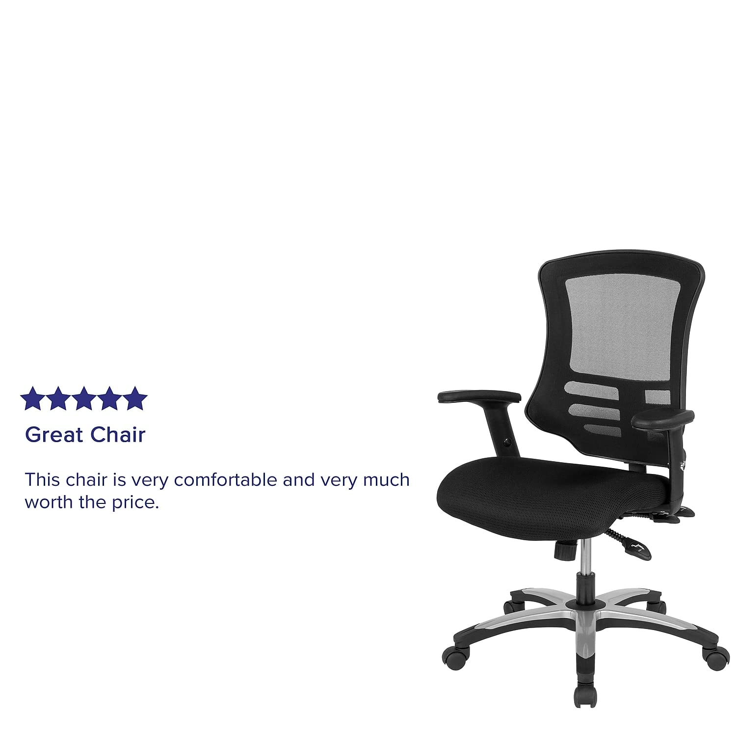 Flash Furniture Waylon High Back Black Mesh Multifunction Executive Swivel Ergonomic Office Chair With Molded Foam Seat And Adjustable Arms