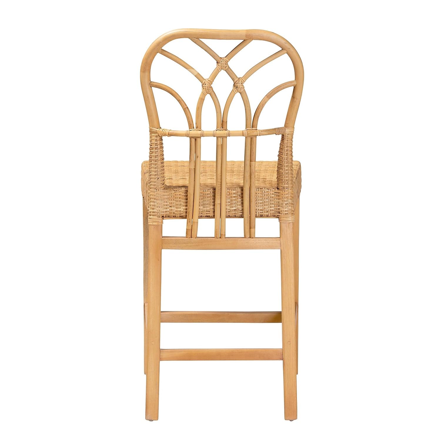 bali & pari Monaco Bohemian Natural Rattan Counter Stool, Natural (235-13138-HiT)