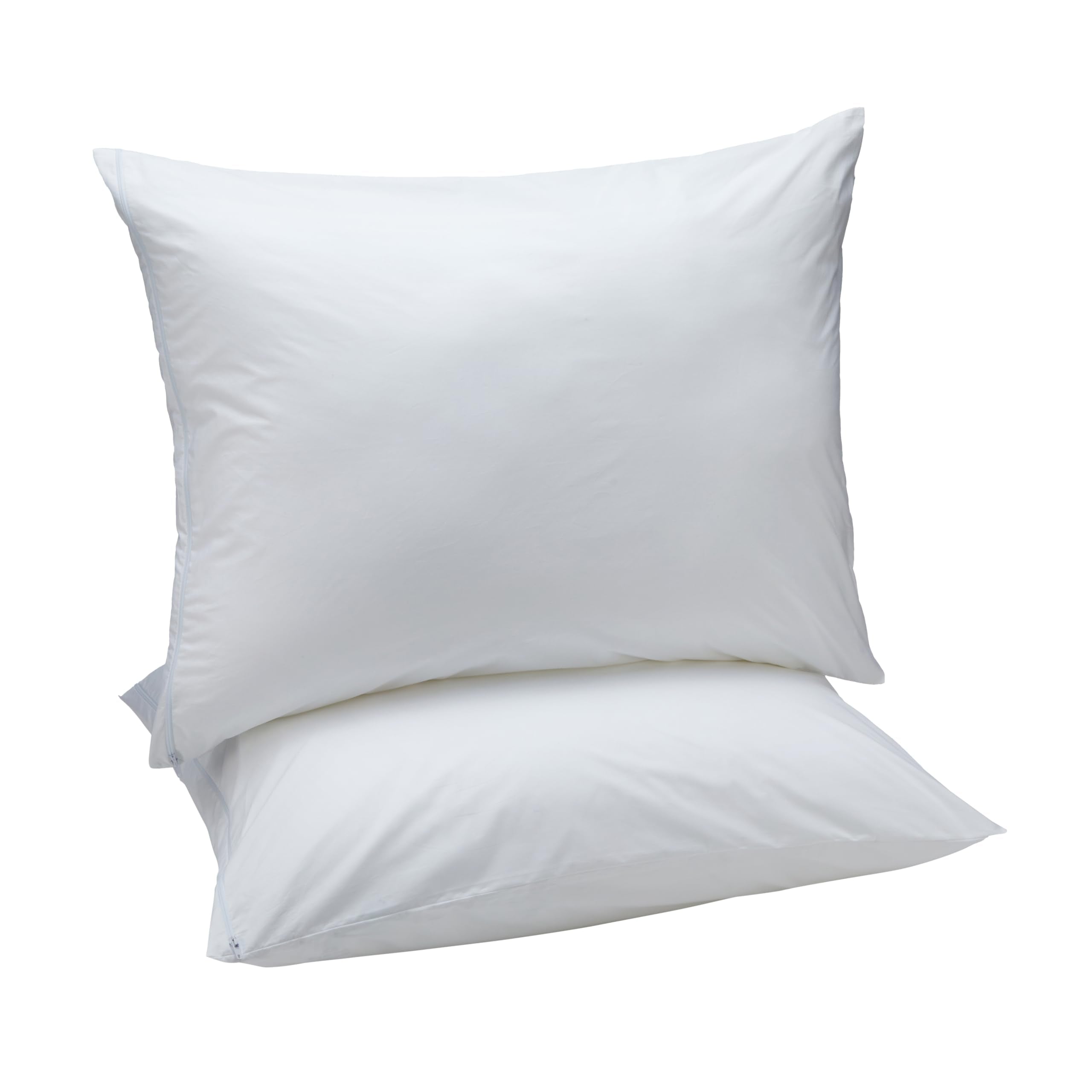 Amazon Basics Down Alternative Pillows for Back and Side Sleepers, Medium Density, Standard - Hypoallergenic 2-Piece Set with Pi