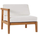 Modway Eei-4128-Nat-Whi Bayport Patio Teak Wood Left-Arm Chair, Natural White