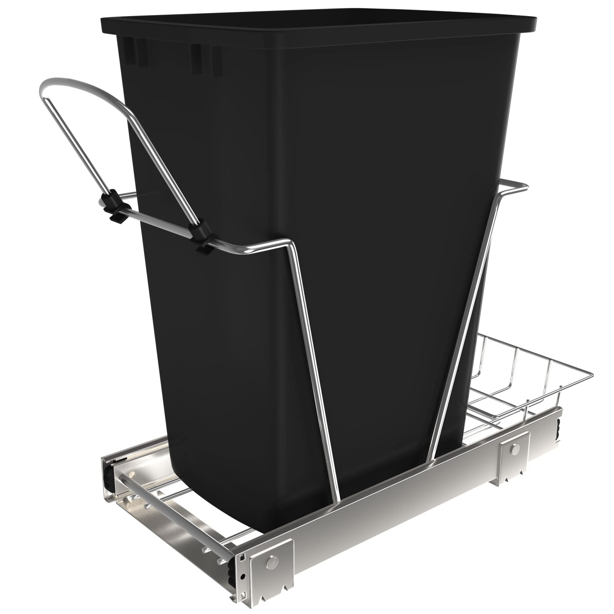 Rev-A-Shelf Pullout Trash Can for Under Kitchen Cabinets 35 Qt 12 Gallon Garbage Waste Recyling Bin with Full Extension Slides, 
