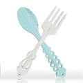 Jetec 2 Pieces Large Fork and Spoon Wall Decor Wooden Spoon Shaped Wall Sign Fork Shaped Hanging Sign Farmhouse Kitchen Decors f