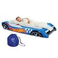 Hot Wheels & FUNBOY Kids Sleepover Bed & Air Mattress. Perfect for Sleepovers. Includes Carrying Storage Bag, Twin