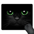 Ssoiu Black Cat Mouse Pad, Green Eyes Cat Black Background Design Mousepad Non Slip Rubber Gaming Mouse Pad Rectangle Mouse Pads