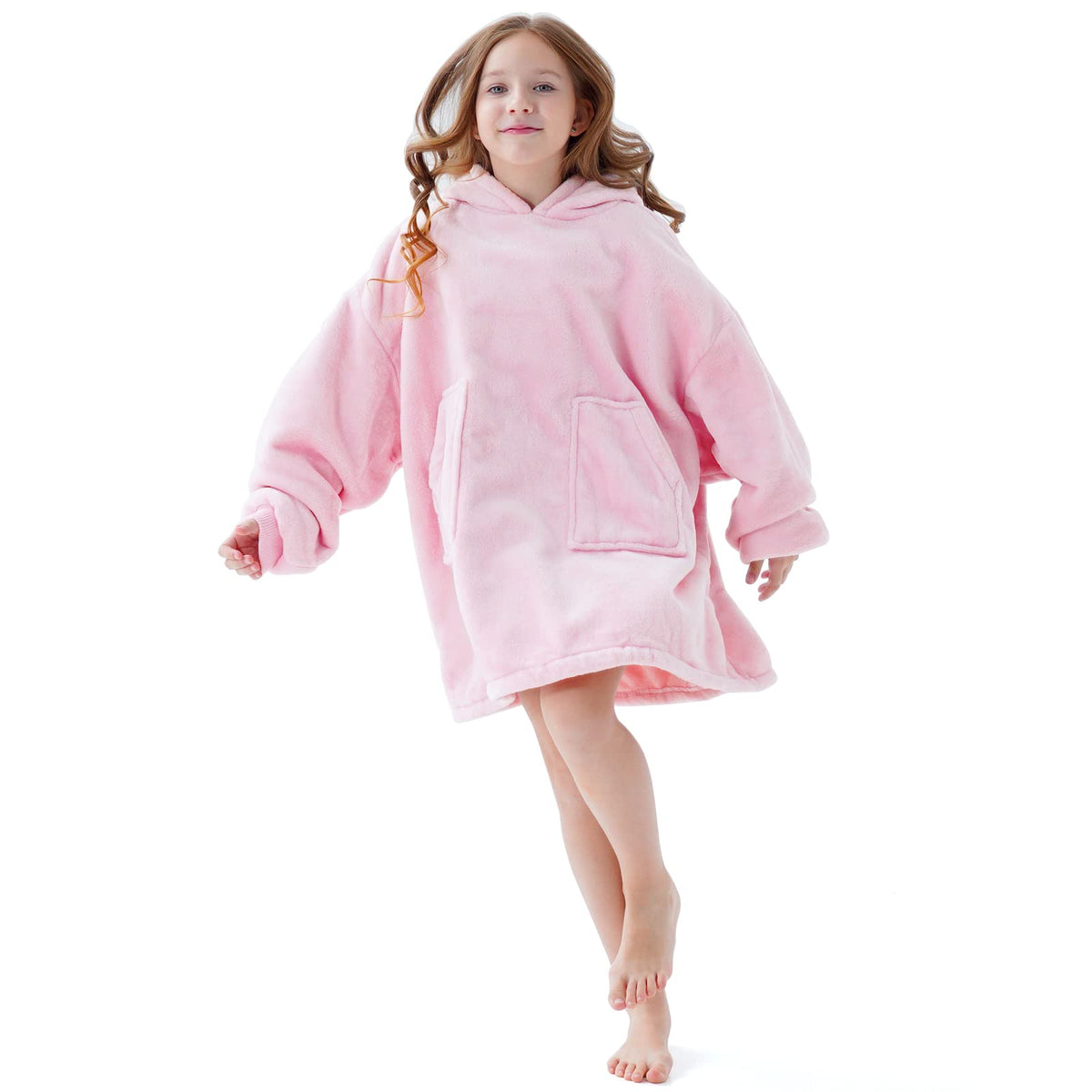Aemicion Wearable Blanket Hoodie For Kids Super Soft Warm Oversized Hooded Blanket Sweatshirt Hoodie Blanket For Boys Girls (Lig
