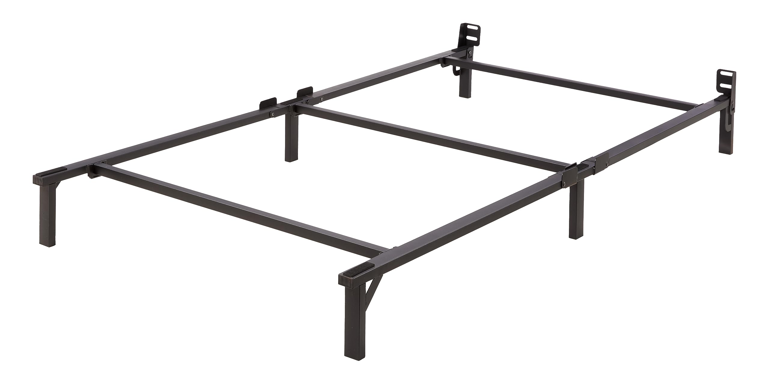 Amazon Basics Metal Twin Size Bed Frame, 6-Leg Base for Box Spring and Mattress Support, Tool-Free Easy Assembly, 74.5L x 38.5W 